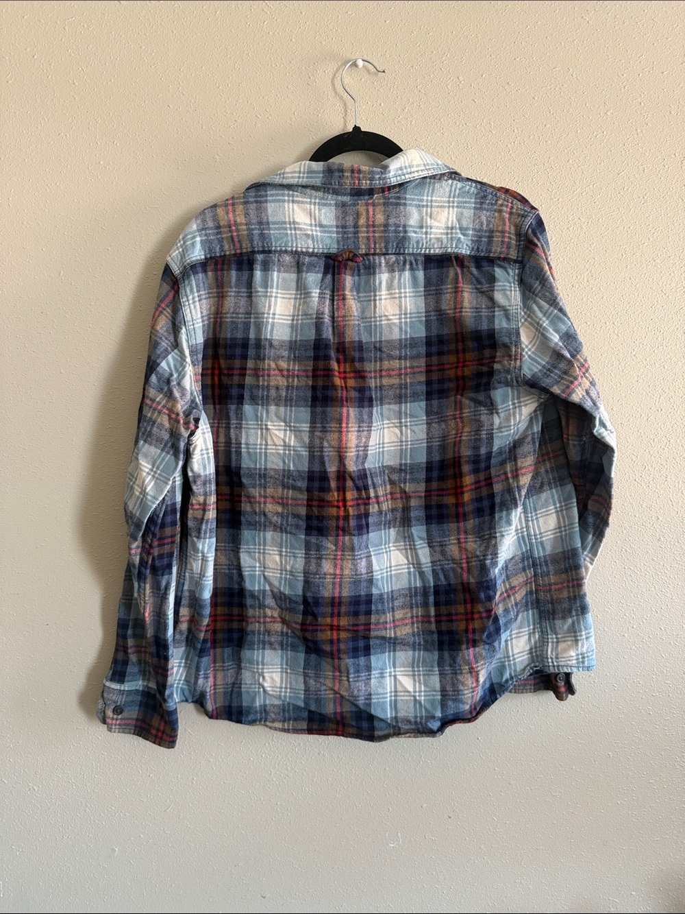 Eddie Bauer Blue, White and Red Plaid Button-Down Shirt - Picture 3 of 3